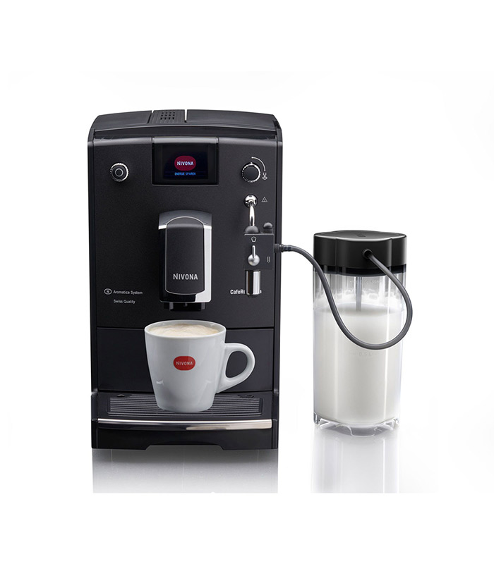 Manespresso-Nivona-660-schwarz-front-milchschaeumer